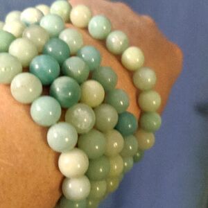 Amazonite bracelets baby blue light glow stone bracelets